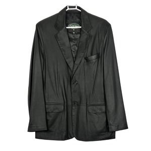 OVERLAND Carlisle Lite Lambskin Leather Blazer Black Men’s Size 42